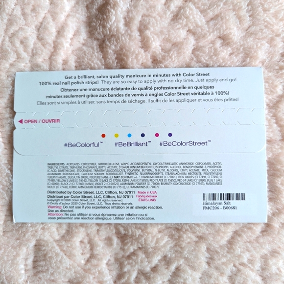 Stocking Stuffer! Color Street 100% Real Nail Polish Strips in Himalayan Salt - Picture 7 of 9